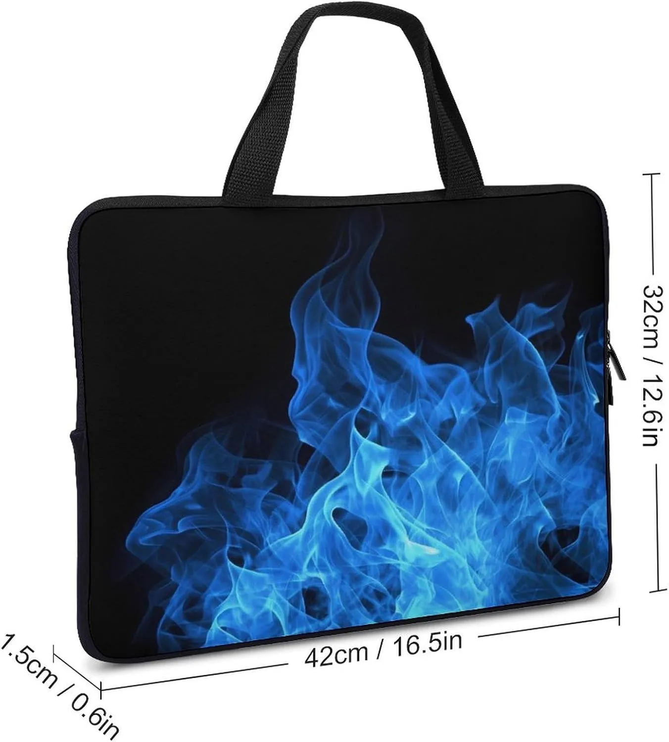 Laptop Bag Ultrathin Blue Flame Printing Laptop Carrying Case Portability Messenger Bags For Work Travel
