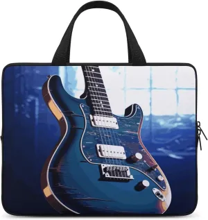 Laptop Bag Ultrathin Blue Guitar Printing Laptop Carrying Case Portability Messenger Bags For Work Travel