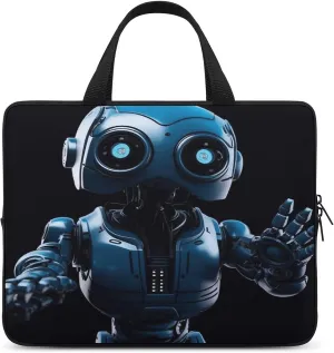 Laptop Bag Ultrathin Blue Robot Printing Laptop Carrying Case Portability Messenger Bags For Work Travel