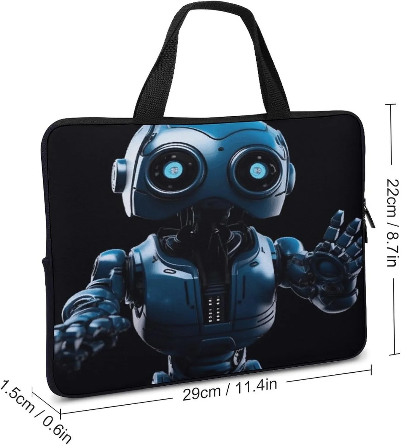 Laptop Bag Ultrathin Blue Robot Printing Laptop Carrying Case Portability Messenger Bags For Work Travel