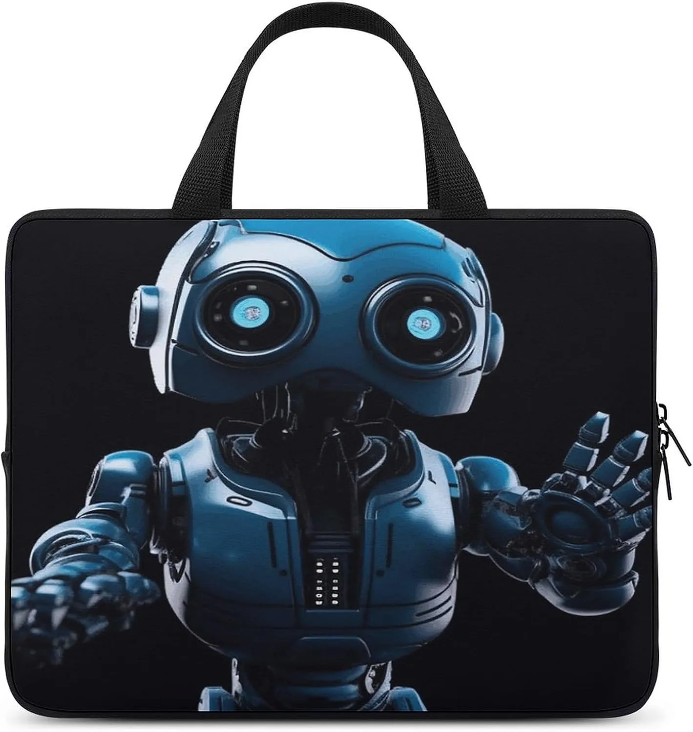 Laptop Bag Ultrathin Blue Robot Printing Laptop Carrying Case Portability Messenger Bags For Work Travel