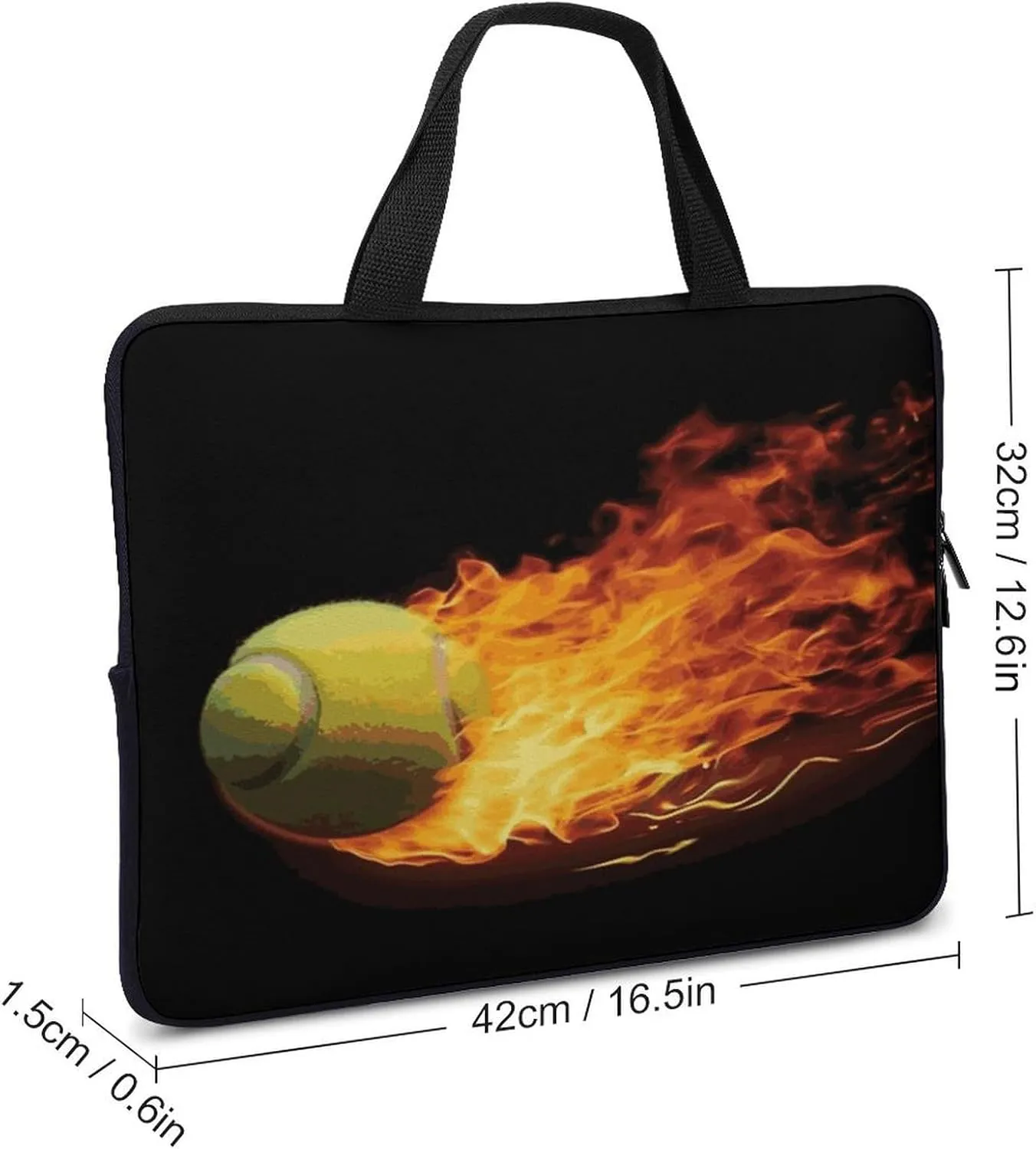 Laptop Bag Ultrathin Burning Tennis Pictures Printing Laptop Carrying Case Portability Messenger Bags For Work Travel