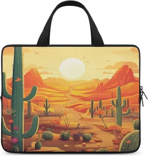 Laptop Bag Ultrathin Cactus at Sunset Printing Laptop Carrying Case Portability Messenger Bags For Work Travel