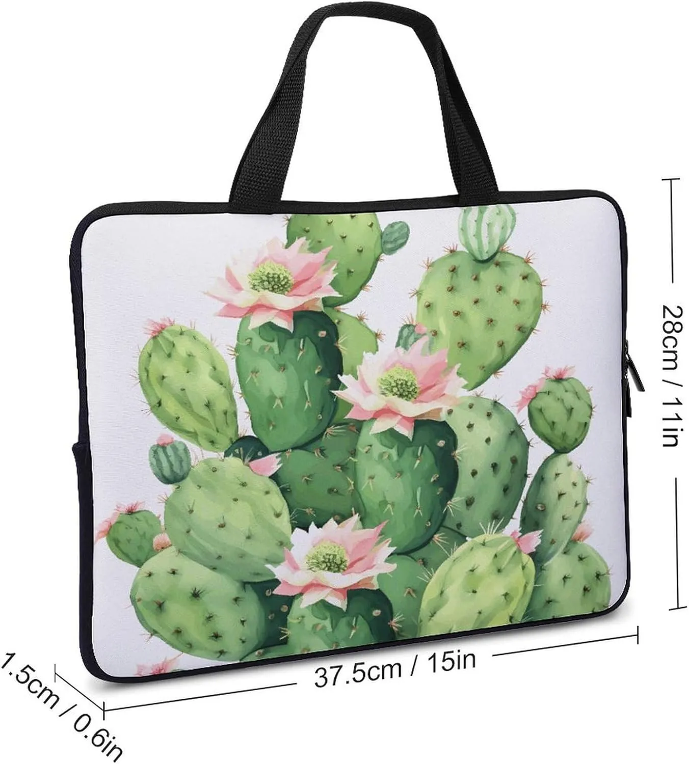 Laptop Bag Ultrathin Cactus Printing Laptop Carrying Case Portability Messenger Bags For Work Travel