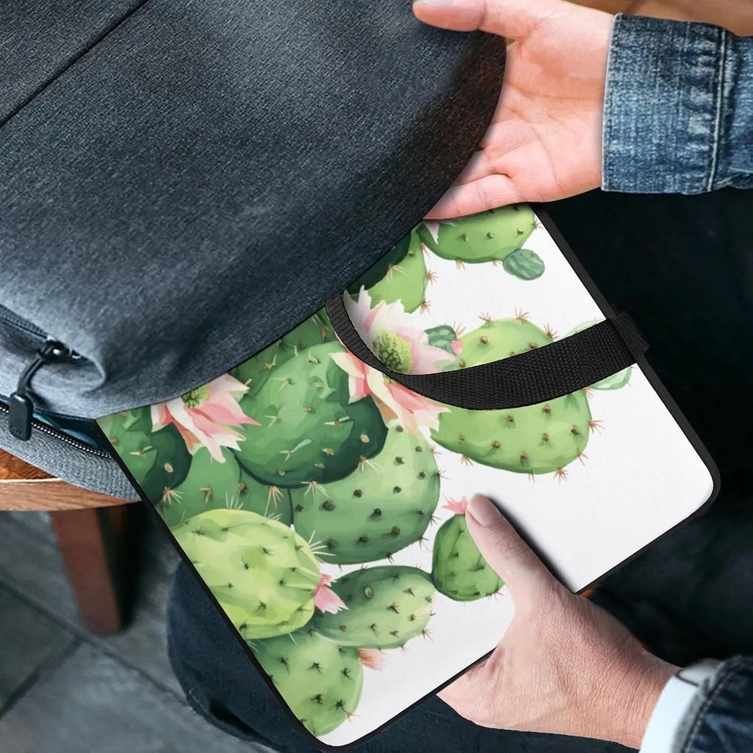 Laptop Bag Ultrathin Cactus Printing Laptop Carrying Case Portability Messenger Bags For Work Travel