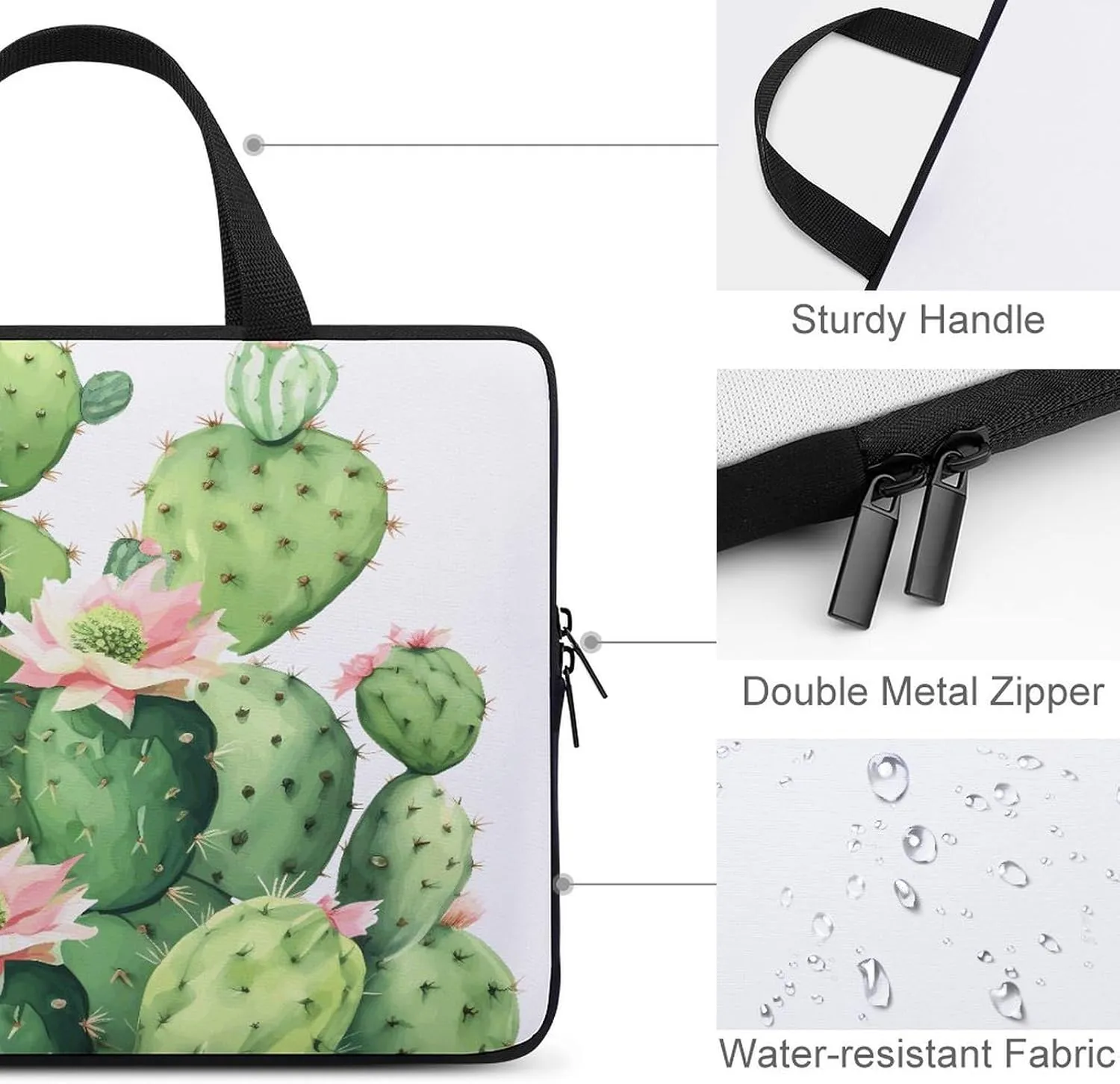 Laptop Bag Ultrathin Cactus Printing Laptop Carrying Case Portability Messenger Bags For Work Travel