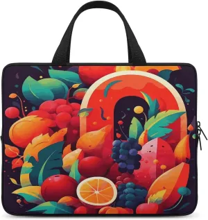 Laptop Bag Ultrathin Colorful Fruits And Vegetables Printing Laptop Carrying Case Portability Messenger Bags For Work Travel