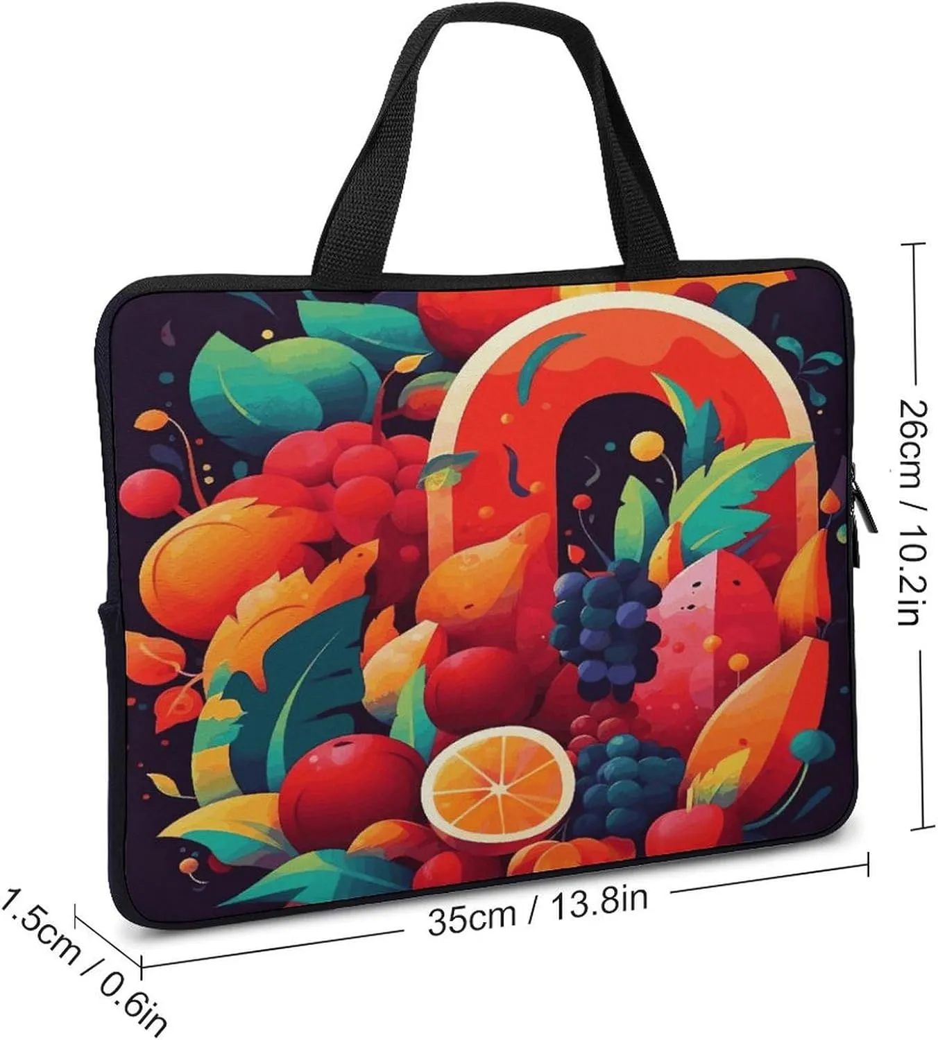 Laptop Bag Ultrathin Colorful Fruits And Vegetables Printing Laptop Carrying Case Portability Messenger Bags For Work Travel