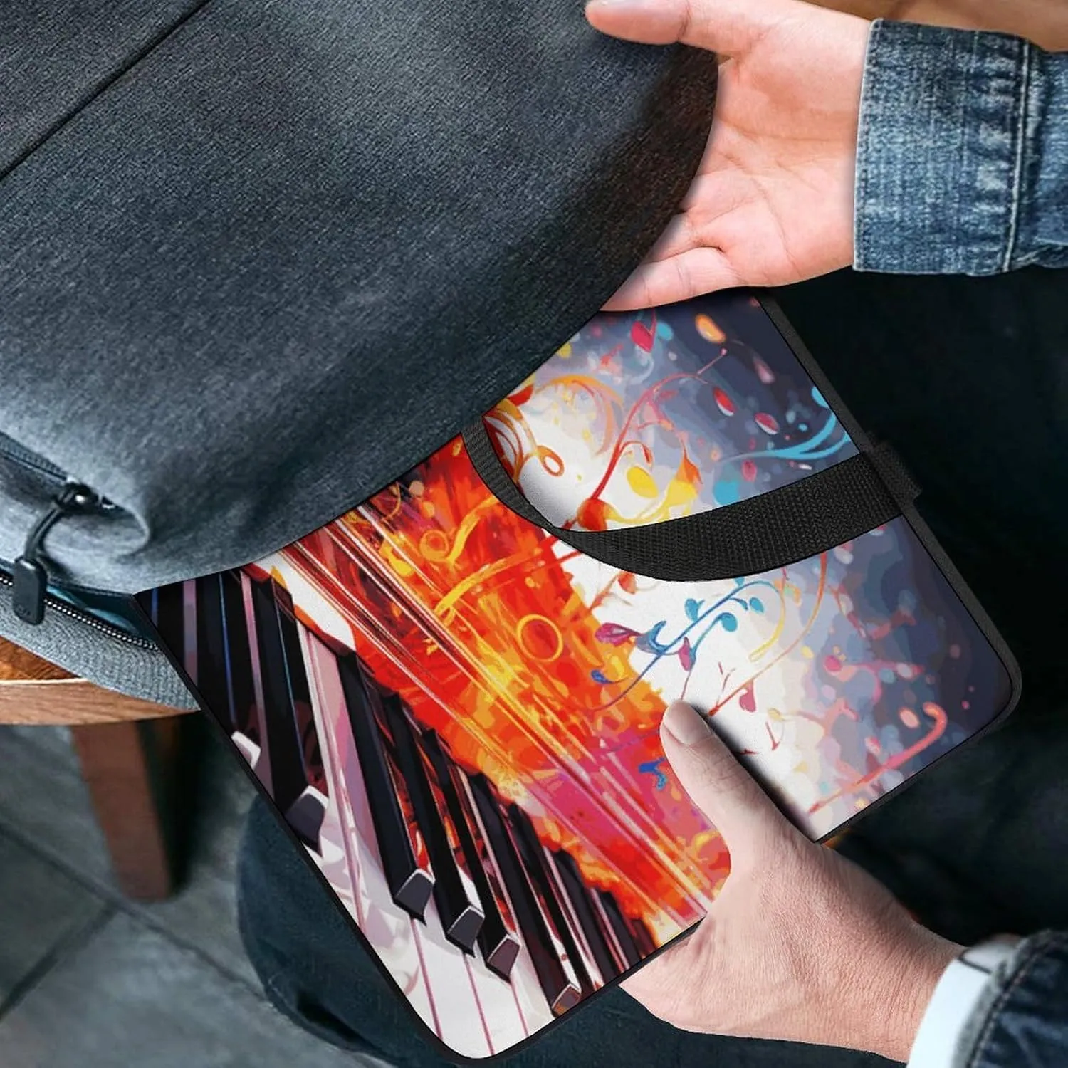 Laptop Bag Ultrathin Colorful Piano Note Printing Laptop Carrying Case Portability Messenger Bags For Work Travel