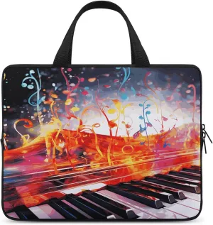 Laptop Bag Ultrathin Colorful Piano Note Printing Laptop Carrying Case Portability Messenger Bags For Work Travel