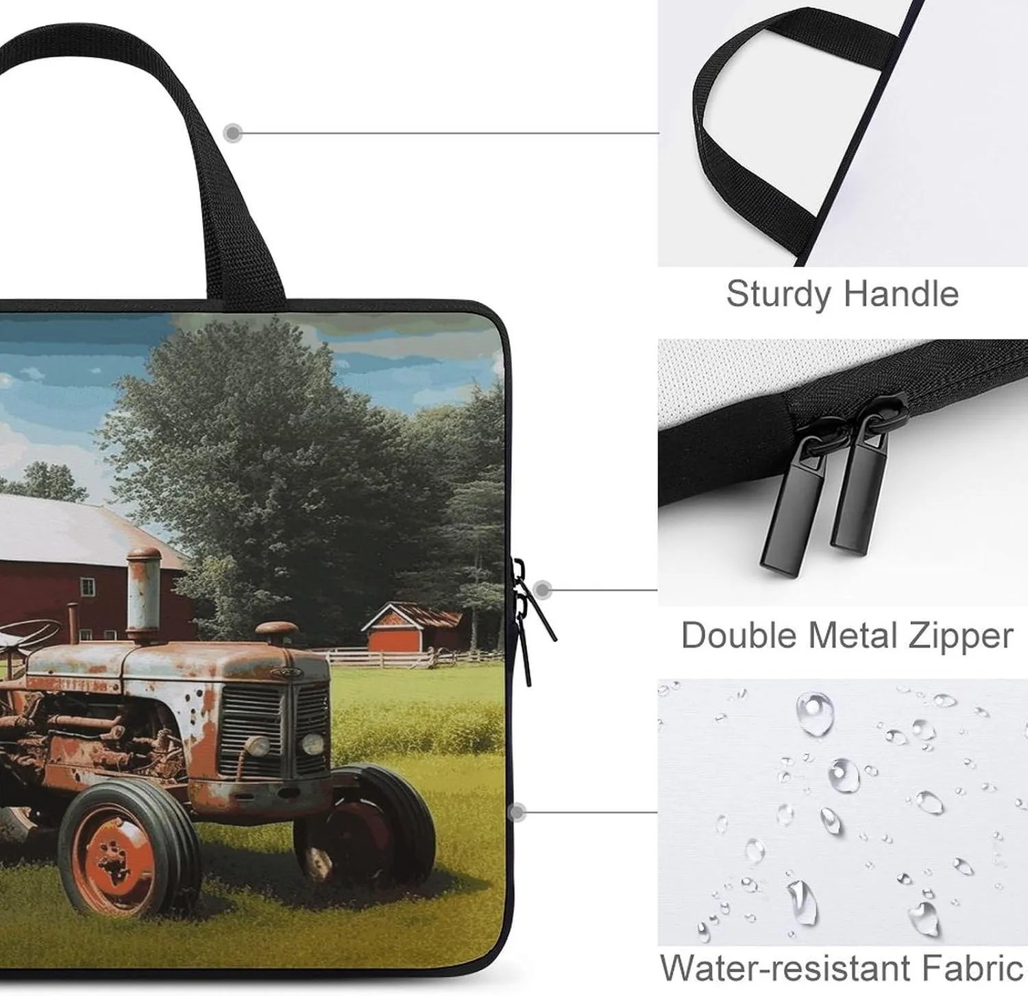 Laptop Bag Ultrathin Company Farm Tractor Printing Laptop Carrying Case Portability Messenger Bags For Work Travel