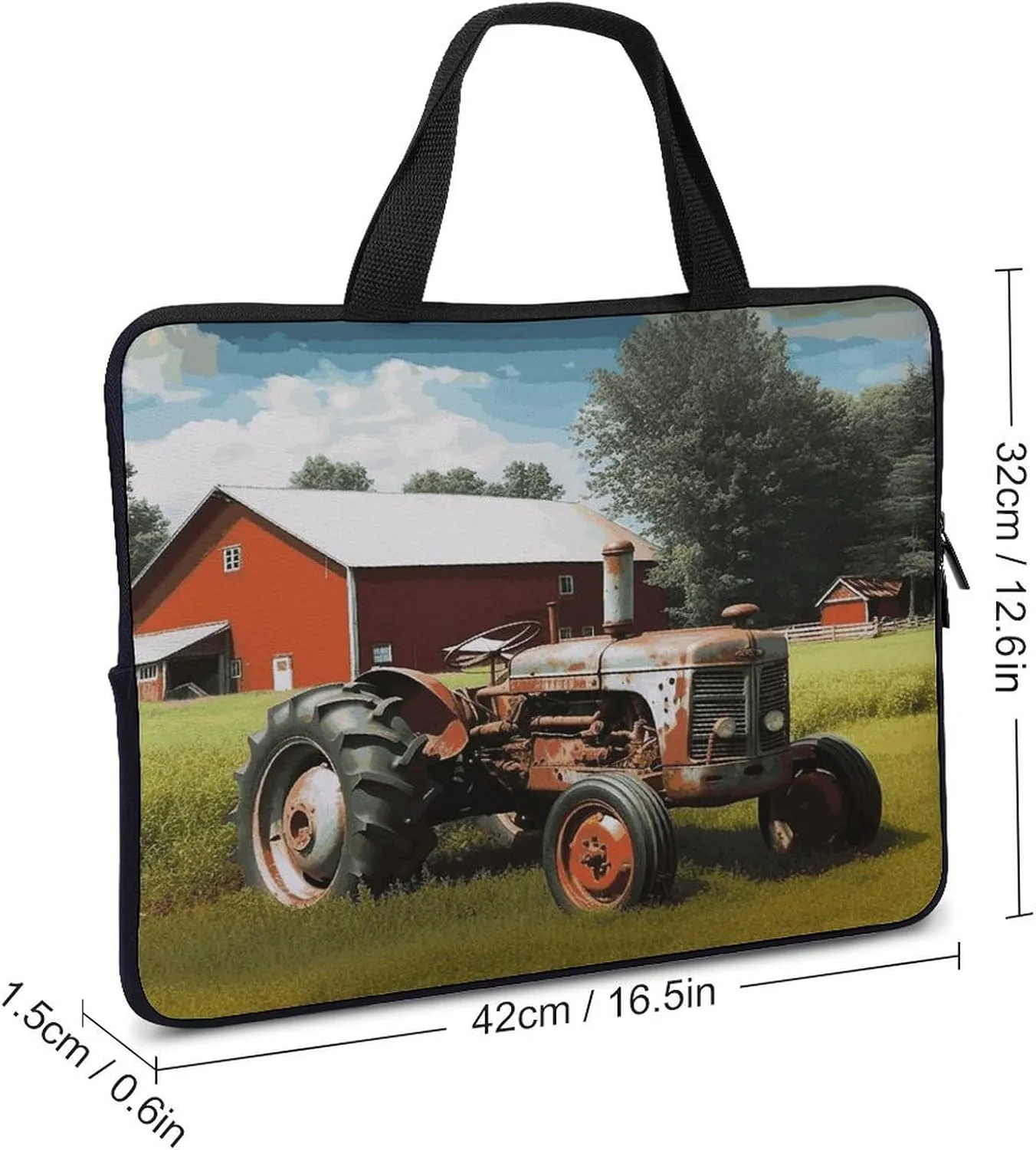 Laptop Bag Ultrathin Company Farm Tractor Printing Laptop Carrying Case Portability Messenger Bags For Work Travel