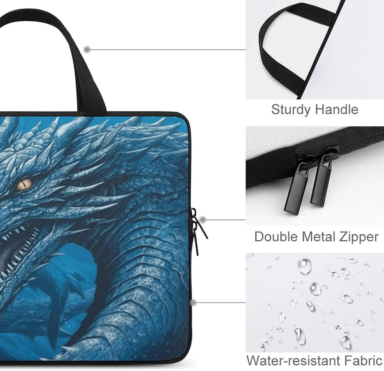 Laptop Bag Ultrathin Cool Blue Printing Laptop Carrying Case Portability Messenger Bags For Work Travel