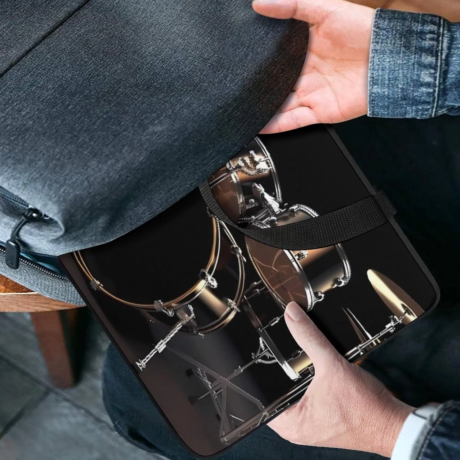 Laptop Bag Ultrathin Cool Drum Set Printing Laptop Carrying Case Portability Messenger Bags For Work Travel