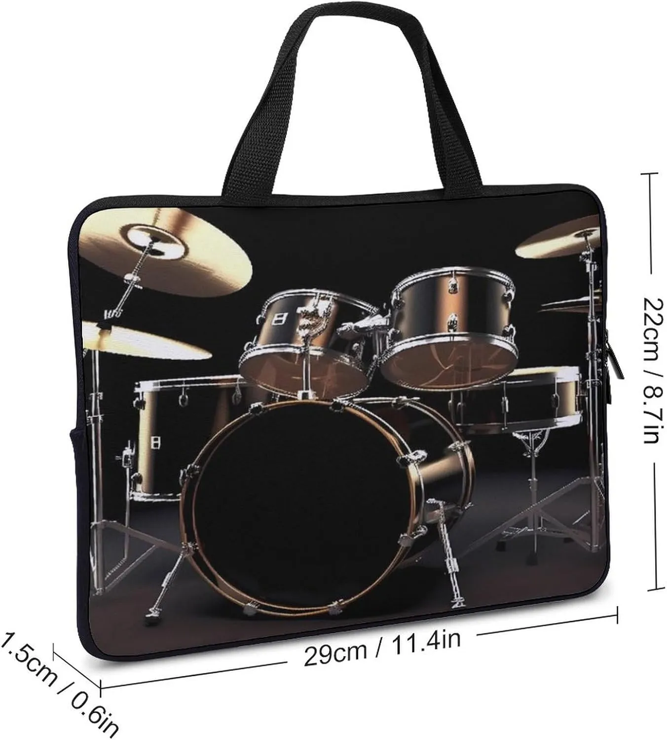 Laptop Bag Ultrathin Cool Drum Set Printing Laptop Carrying Case Portability Messenger Bags For Work Travel