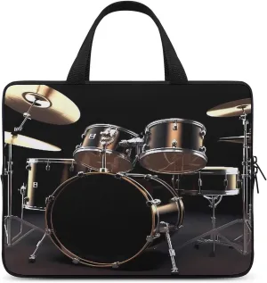 Laptop Bag Ultrathin Cool Drum Set Printing Laptop Carrying Case Portability Messenger Bags For Work Travel