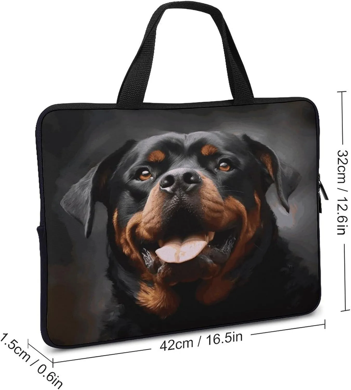 Laptop Bag Ultrathin Cool Rottweiler Dog Art Printing Laptop Carrying Case Portability Messenger Bags For Work Travel