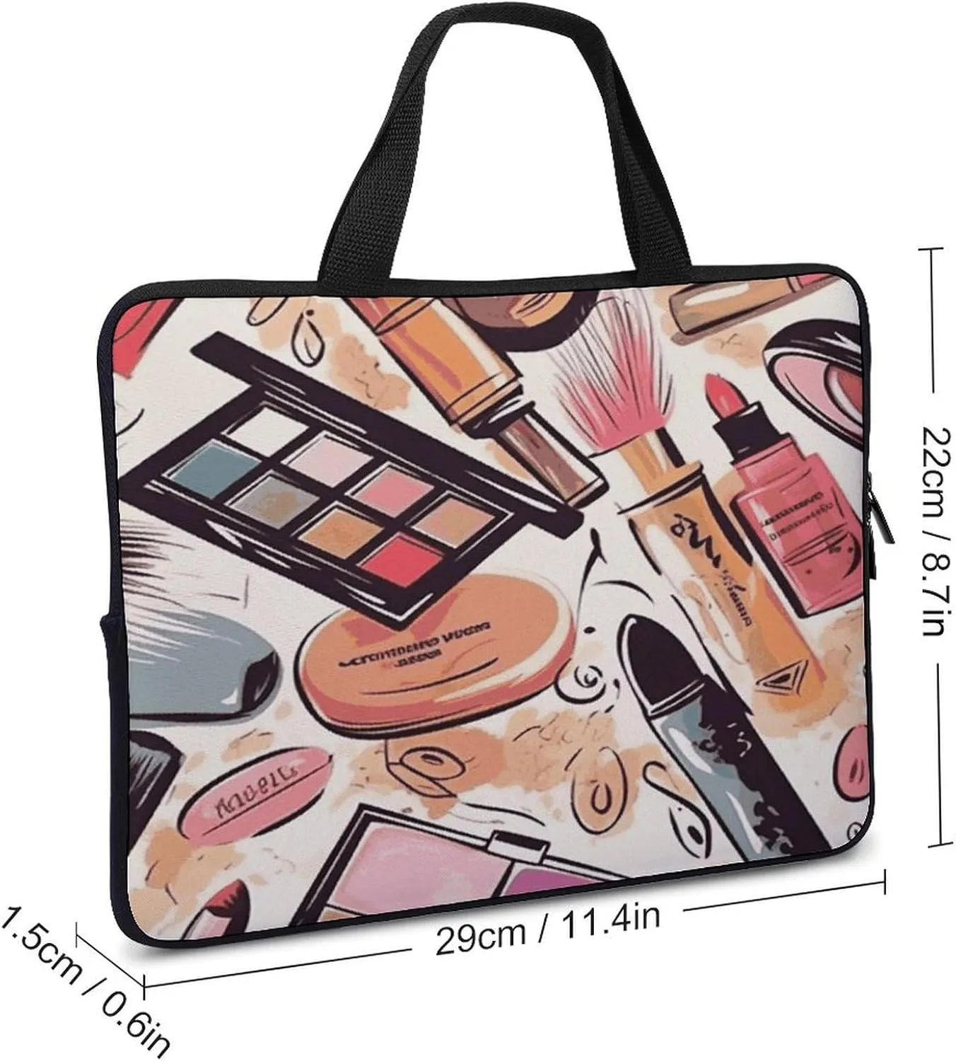 Laptop Bag Ultrathin Cosmetic Theme Pattern Printing Laptop Carrying Case Portability Messenger Bags For Work Travel