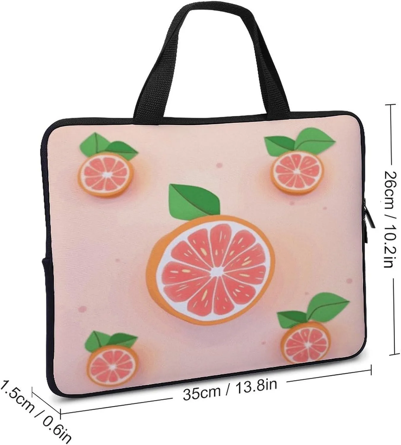 Laptop Bag Ultrathin Cute Grapefruit Printing Laptop Carrying Case Portability Messenger Bags For Work Travel