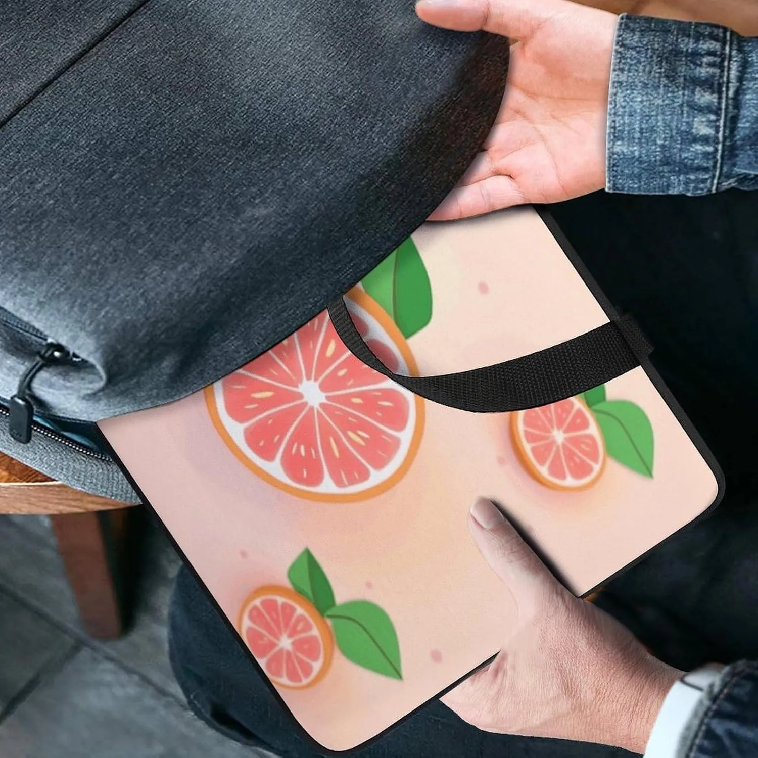 Laptop Bag Ultrathin Cute Grapefruit Printing Laptop Carrying Case Portability Messenger Bags For Work Travel