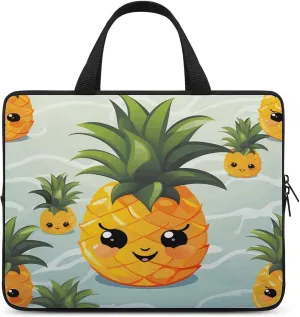 Laptop Bag Ultrathin Cute Pineapple Printing Laptop Carrying Case Portability Messenger Bags For Work Travel