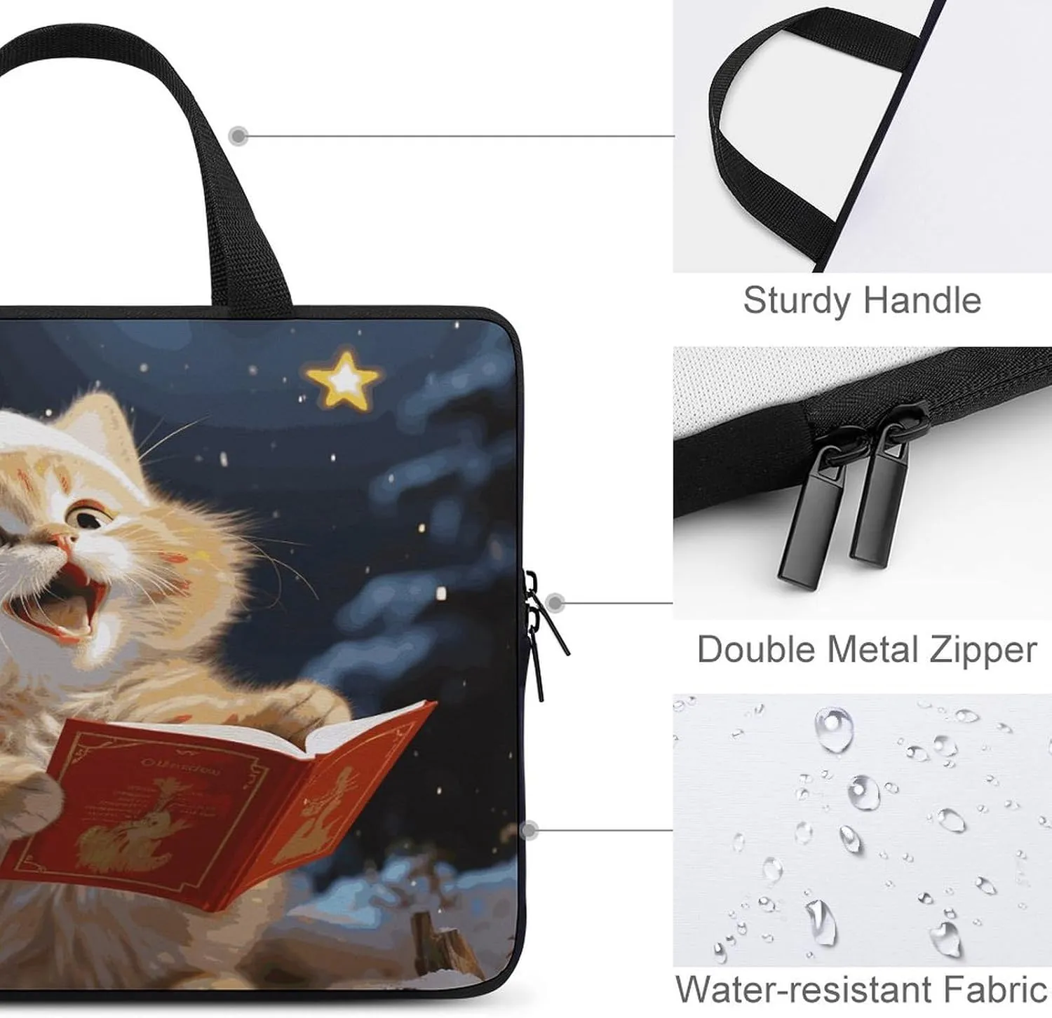 Laptop Bag Ultrathin Cute Sing Christmas Carols Printing Laptop Carrying Case Portability Messenger Bags For Work Travel