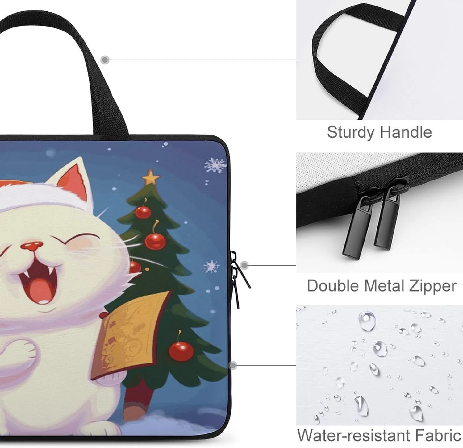 Laptop Bag Ultrathin Cute Sing Christmas Carols Printing Laptop Carrying Case Portability Messenger Bags For Work Travel