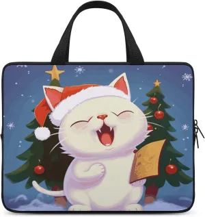 Laptop Bag Ultrathin Cute Sing Christmas Carols Printing Laptop Carrying Case Portability Messenger Bags For Work Travel