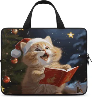 Laptop Bag Ultrathin Cute Sing Christmas Carols Printing Laptop Carrying Case Portability Messenger Bags For Work Travel