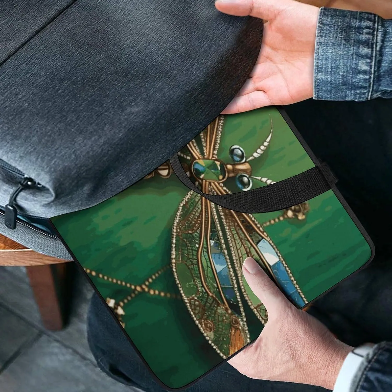 Laptop Bag Ultrathin Dragonfly Printing Laptop Carrying Case Portability Messenger Bags For Work Travel
