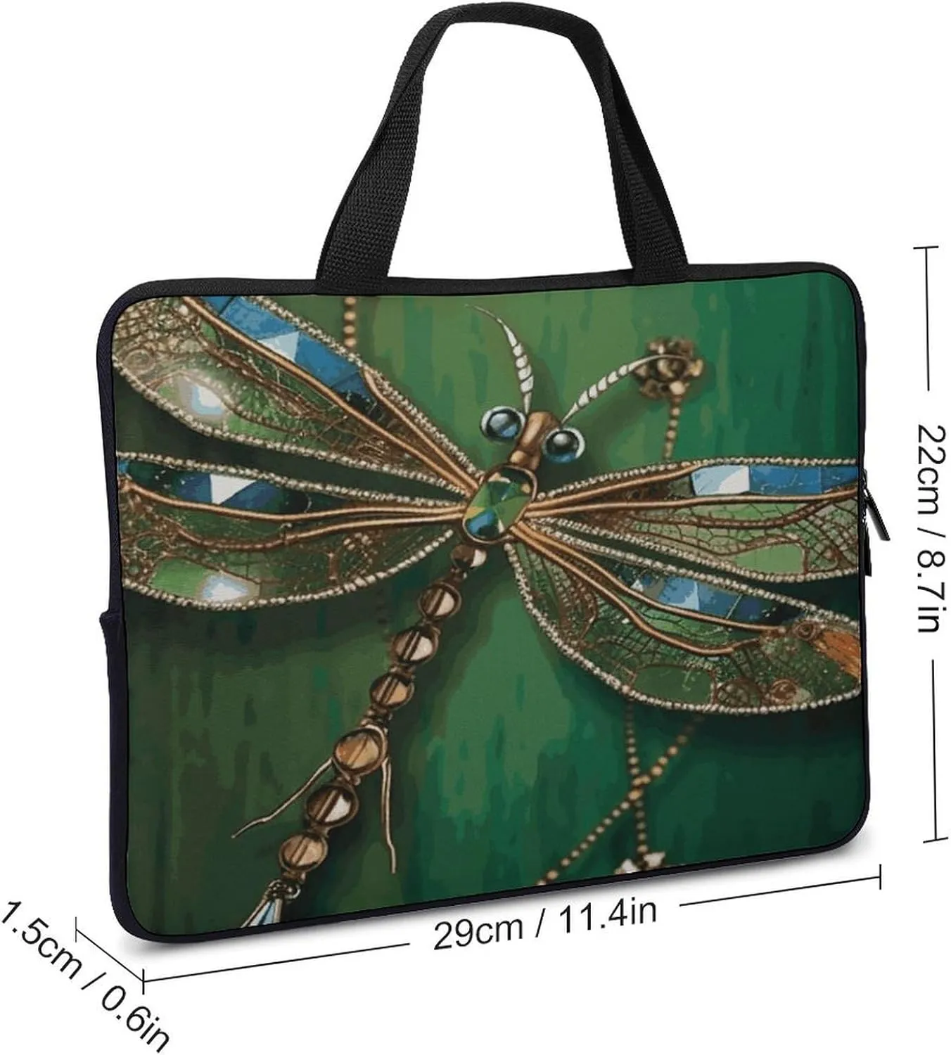 Laptop Bag Ultrathin Dragonfly Printing Laptop Carrying Case Portability Messenger Bags For Work Travel