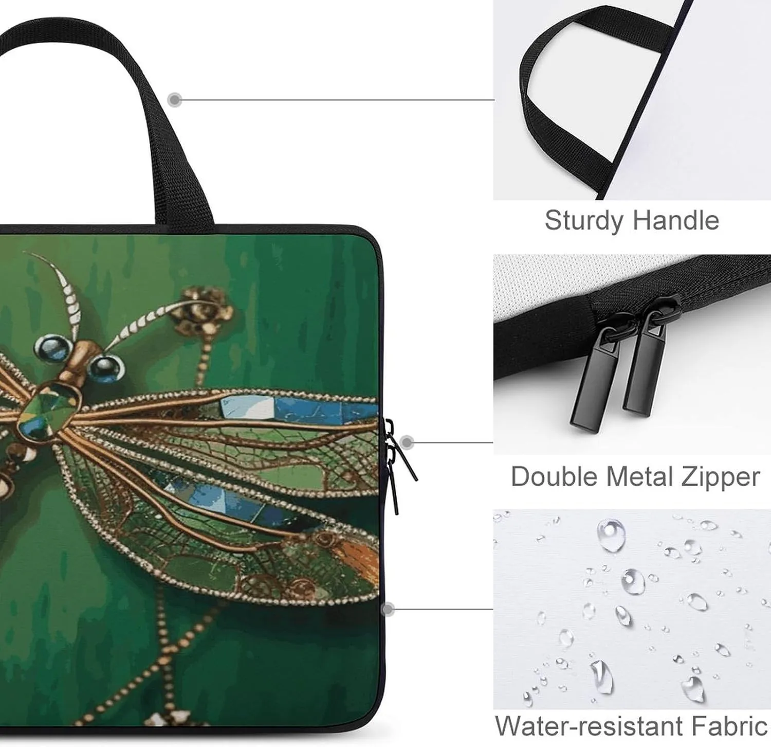 Laptop Bag Ultrathin Dragonfly Printing Laptop Carrying Case Portability Messenger Bags For Work Travel