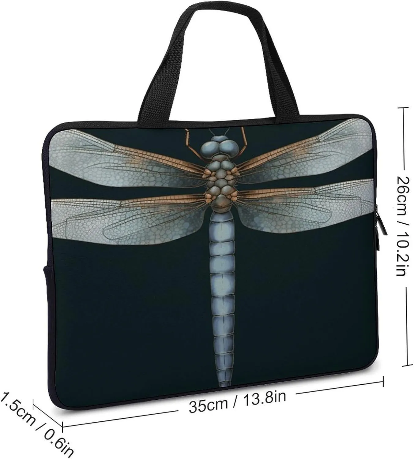Laptop Bag Ultrathin Dragonfly Printing Laptop Carrying Case Portability Messenger Bags For Work Travel