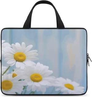 Laptop Bag Ultrathin Elegant Spring Daisy Flowers Printing Laptop Carrying Case Portability Messenger Bags For Work Travel