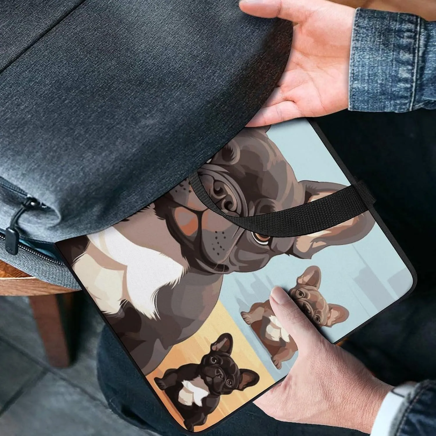 Laptop Bag Ultrathin French Bulldog Dog Cute Printing Laptop Carrying Case Portability Messenger Bags For Work Travel