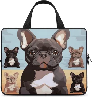 Laptop Bag Ultrathin French Bulldog Dog Cute Printing Laptop Carrying Case Portability Messenger Bags For Work Travel