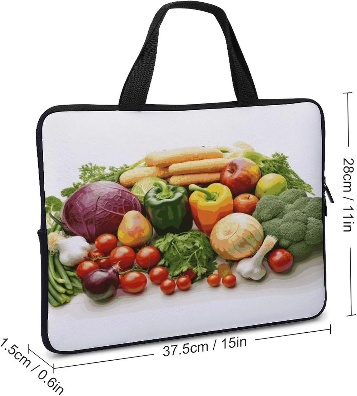 Laptop Bag Ultrathin Fresh Vegetables And Fruits Printing Laptop Carrying Case Portability Messenger Bags For Work Travel