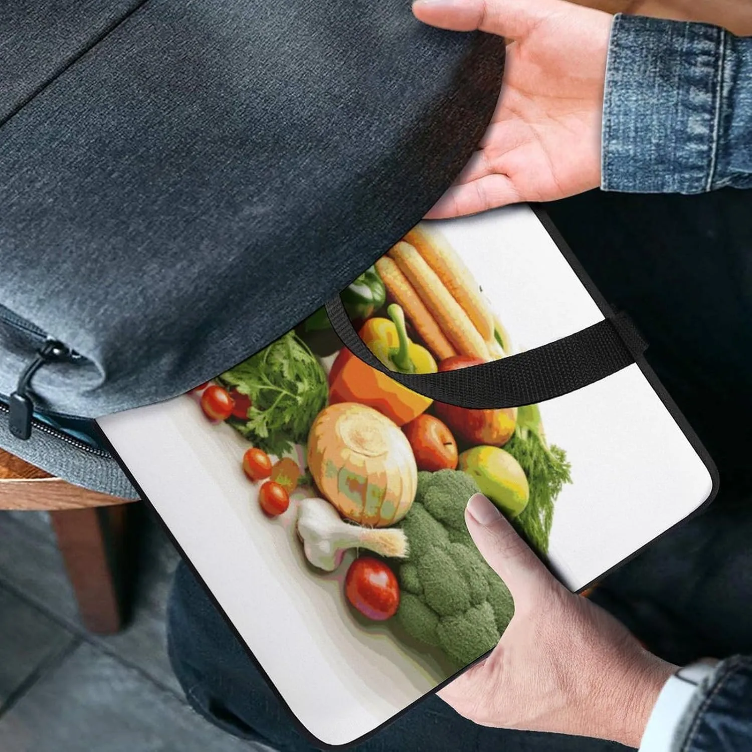 Laptop Bag Ultrathin Fresh Vegetables And Fruits Printing Laptop Carrying Case Portability Messenger Bags For Work Travel