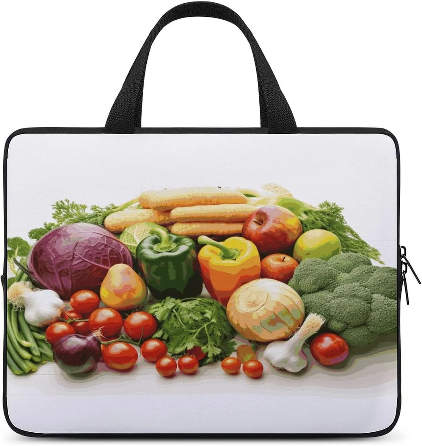 Laptop Bag Ultrathin Fresh Vegetables And Fruits Printing Laptop Carrying Case Portability Messenger Bags For Work Travel