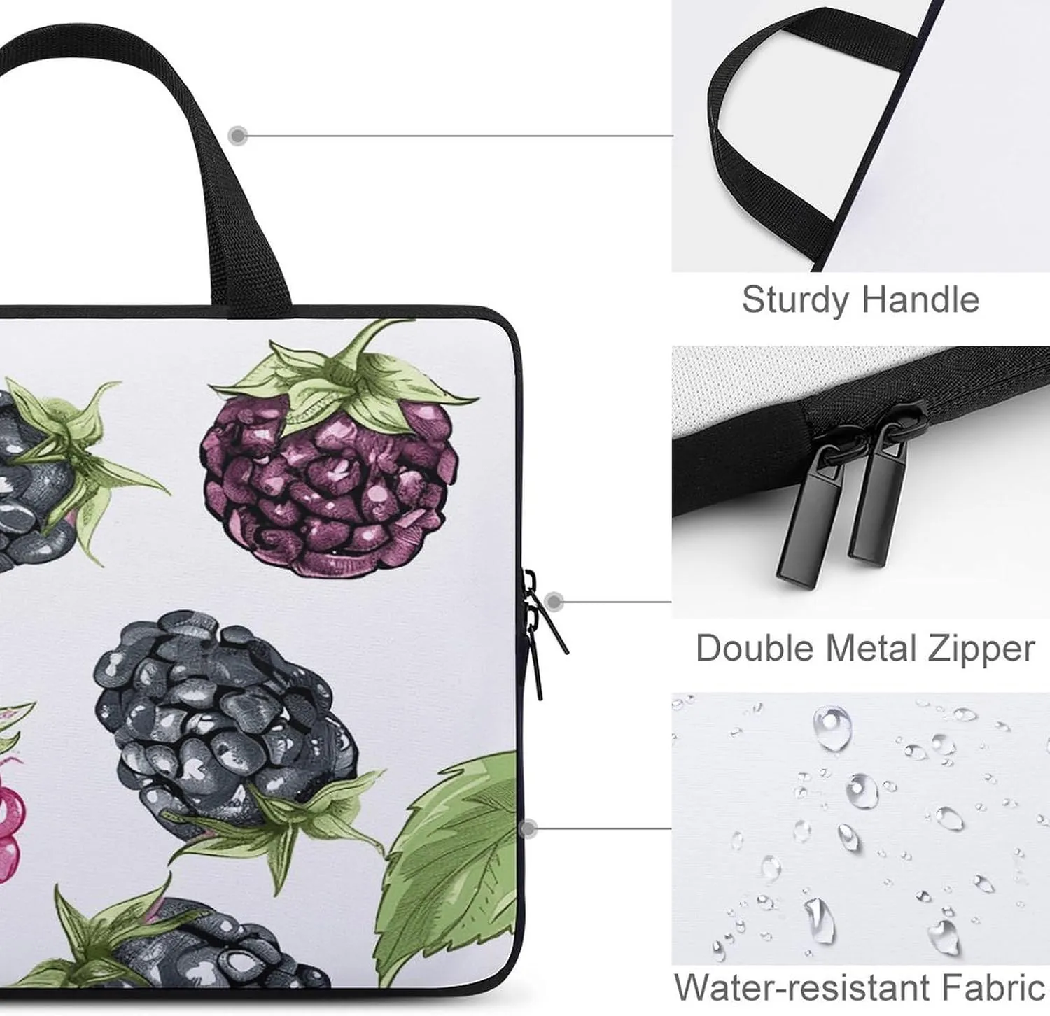 Laptop Bag Ultrathin Fruit Pattern Printing Laptop Carrying Case Portability Messenger Bags For Work Travel