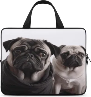 Laptop Bag Ultrathin Funny Animal Pug Dog Printing Laptop Carrying Case Portability Messenger Bags For Work Travel