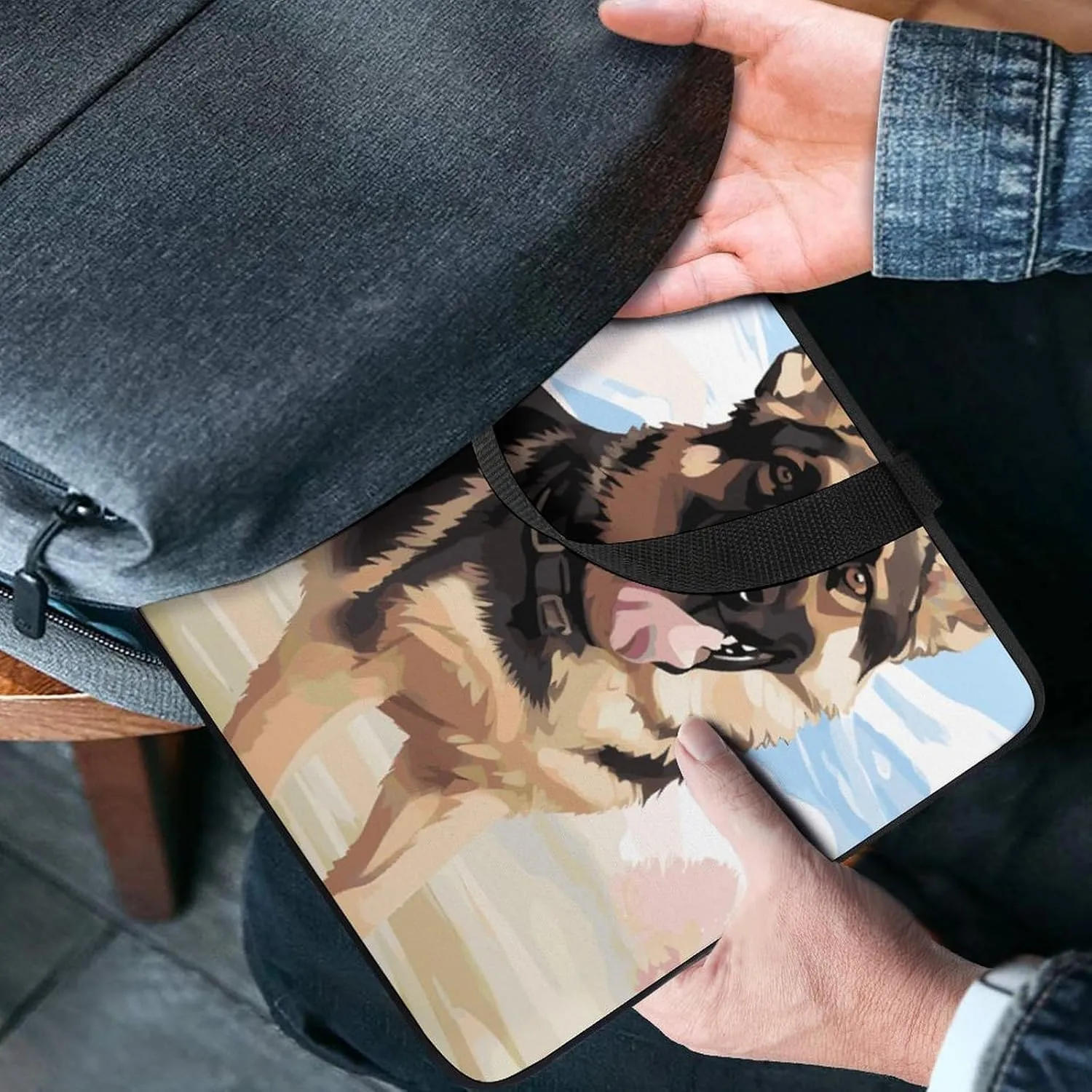 Laptop Bag Ultrathin German Shepherd Dog Lovers Printing Laptop Carrying Case Portability Messenger Bags For Work Travel