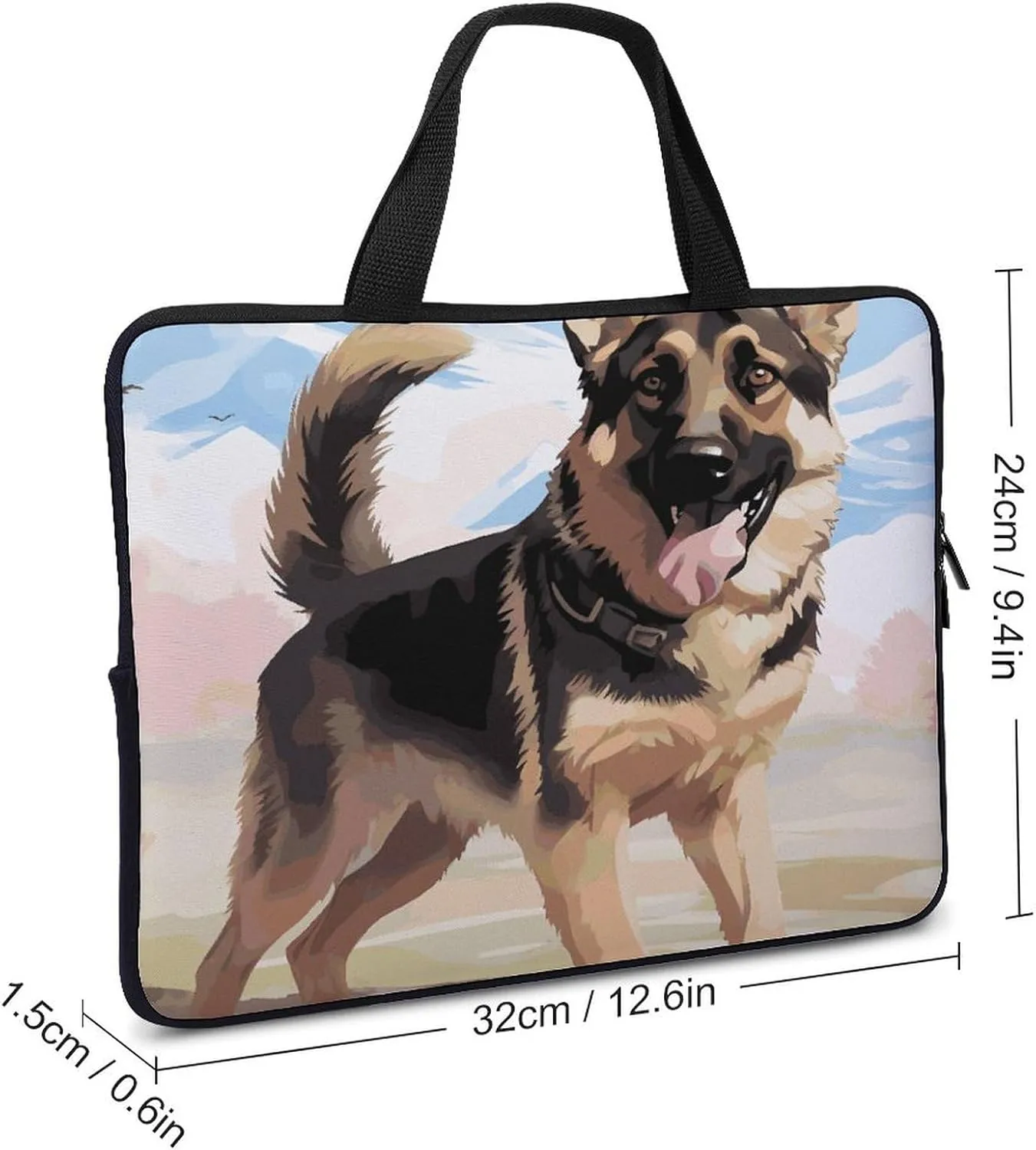 Laptop Bag Ultrathin German Shepherd Dog Lovers Printing Laptop Carrying Case Portability Messenger Bags For Work Travel