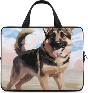 Laptop Bag Ultrathin German Shepherd Dog Lovers Printing Laptop Carrying Case Portability Messenger Bags For Work Travel