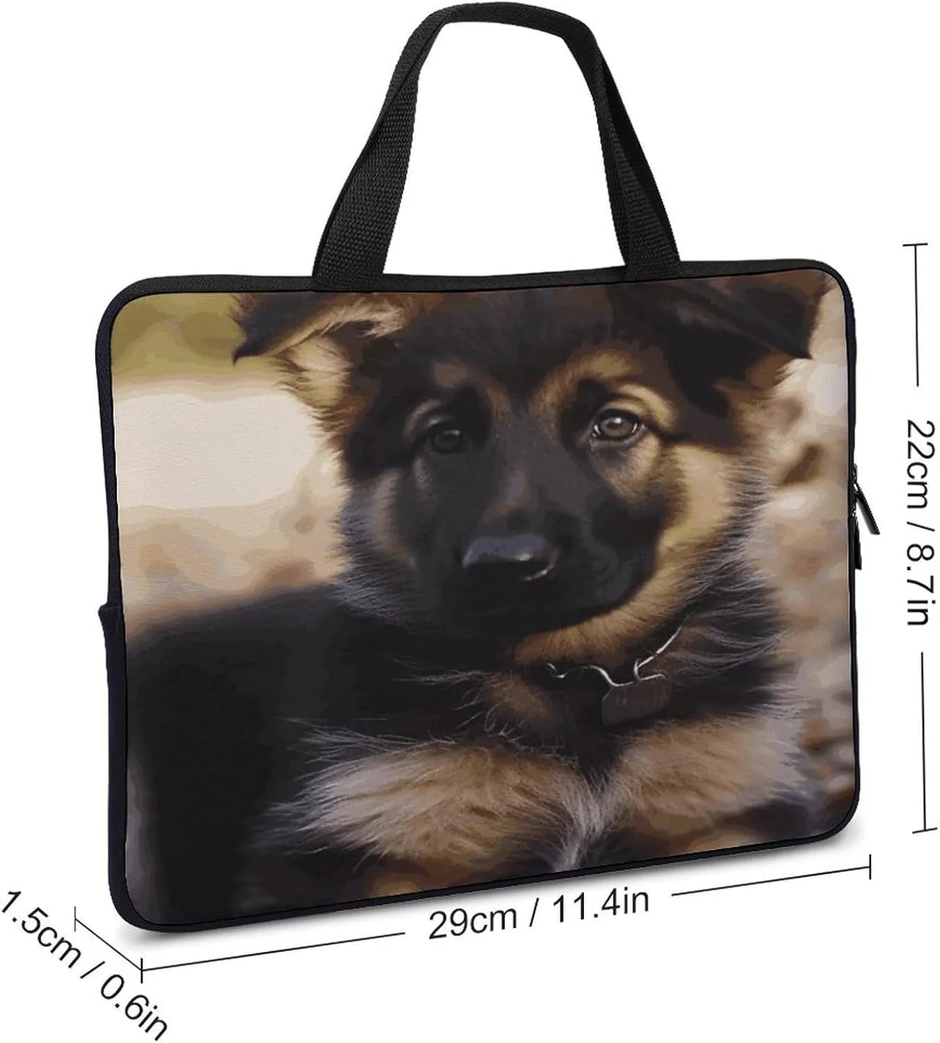 Laptop Bag Ultrathin German Shepherd Puppy Printing Laptop Carrying Case Portability Messenger Bags For Work Travel
