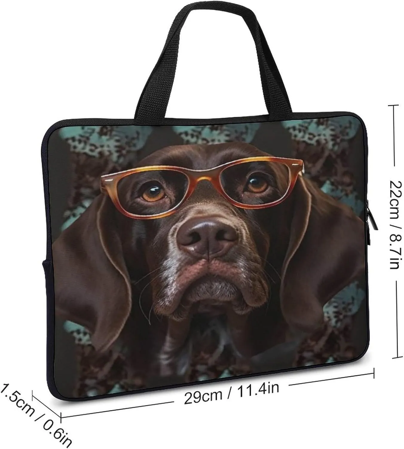 Laptop Bag Ultrathin German Shorthaired Printing Laptop Carrying Case Portability Messenger Bags For Work Travel