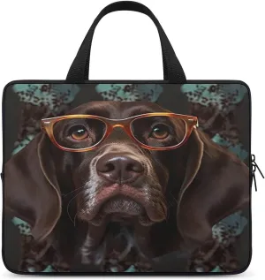 Laptop Bag Ultrathin German Shorthaired Printing Laptop Carrying Case Portability Messenger Bags For Work Travel
