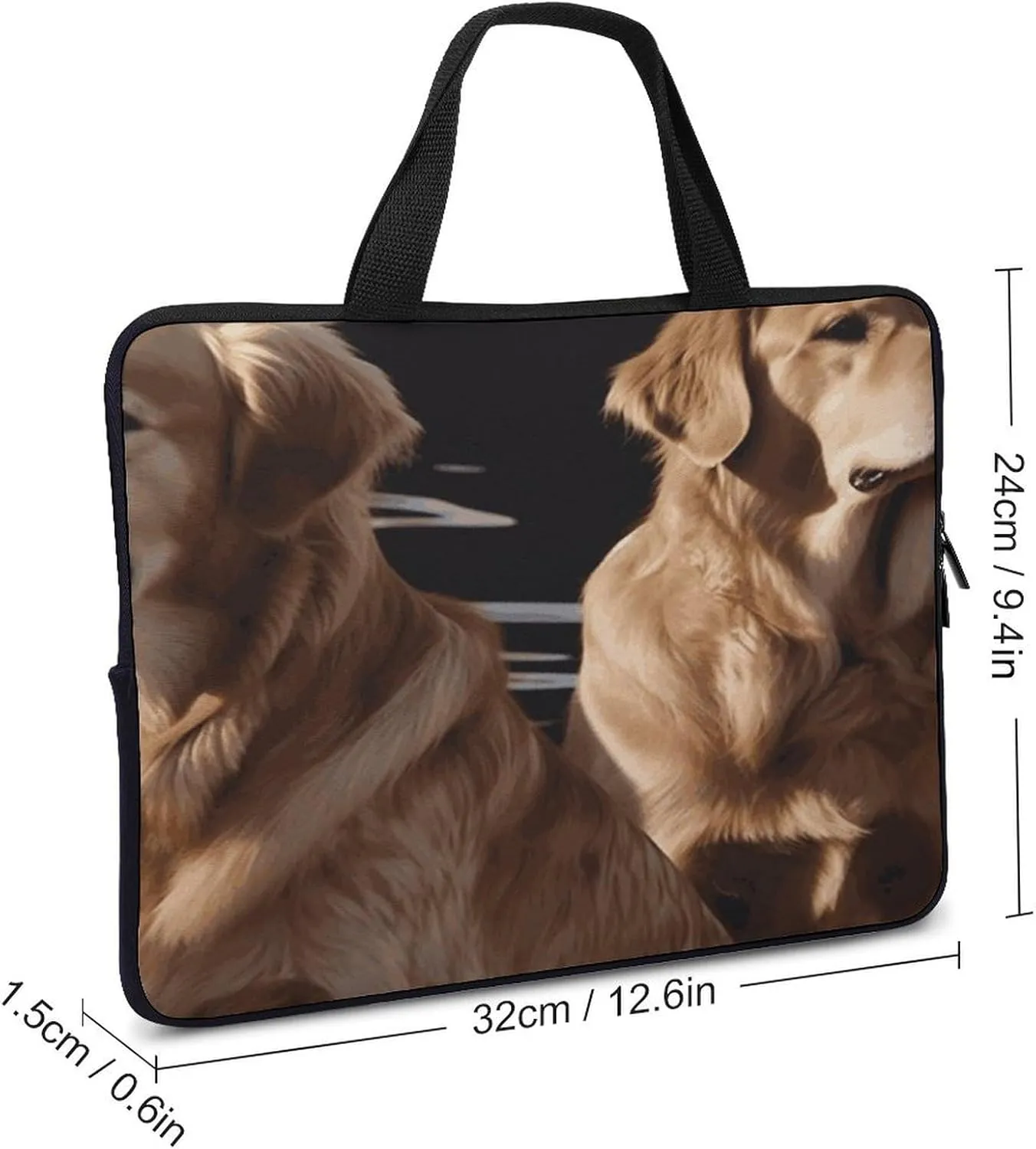 Laptop Bag Ultrathin Golden Retrievers Printing Laptop Carrying Case Portability Messenger Bags For Work Travel