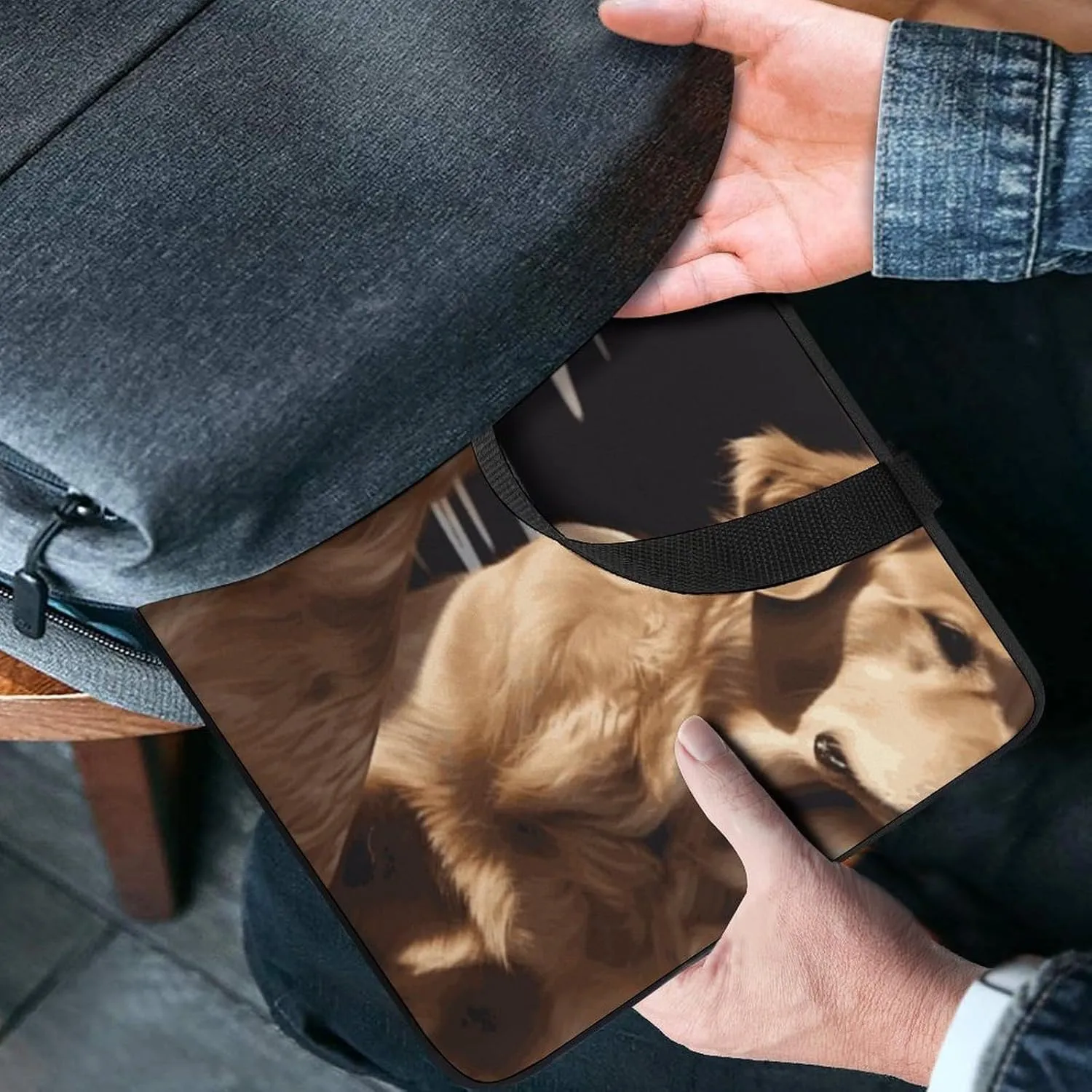 Laptop Bag Ultrathin Golden Retrievers Printing Laptop Carrying Case Portability Messenger Bags For Work Travel