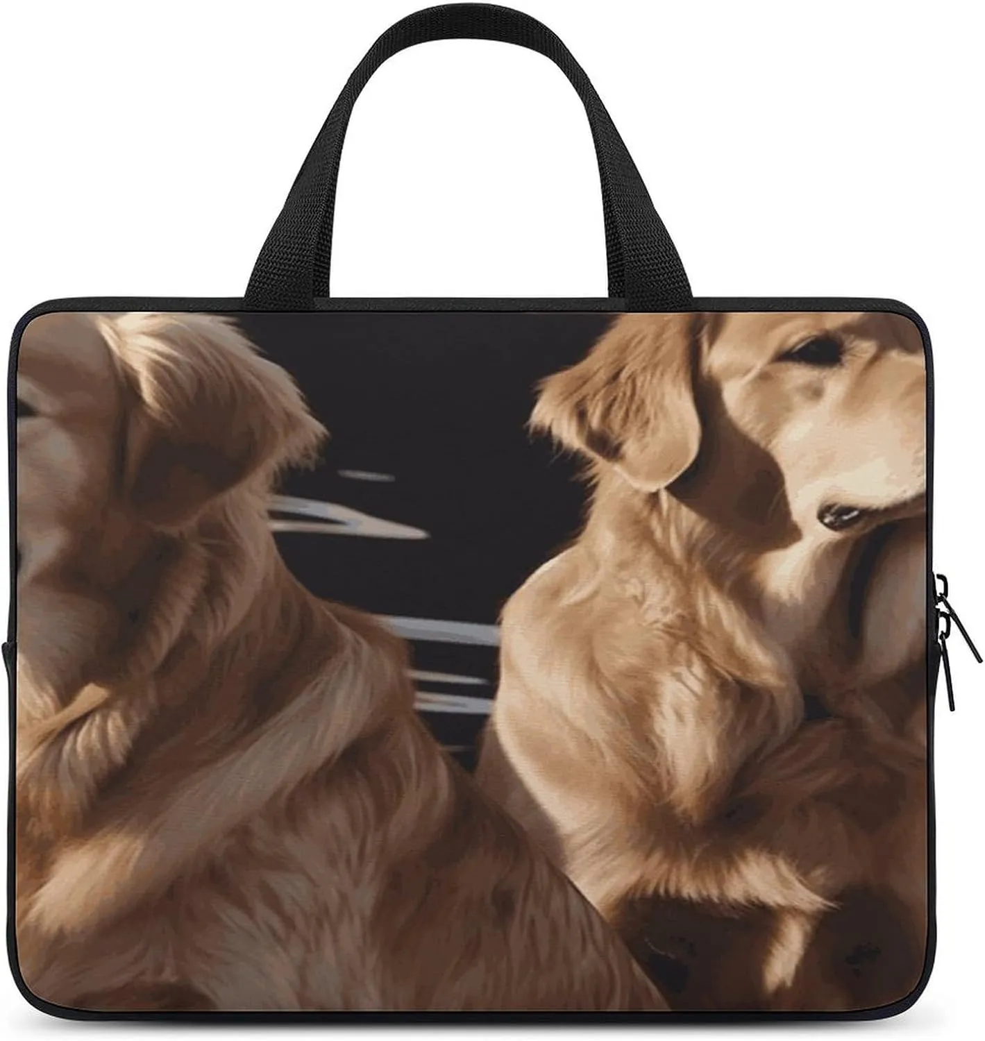 Laptop Bag Ultrathin Golden Retrievers Printing Laptop Carrying Case Portability Messenger Bags For Work Travel